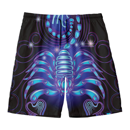 Dark Scorpio Zodiac Sign Print Men's Swim Trunks