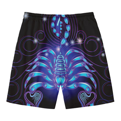 Dark Scorpio Zodiac Sign Print Men's Swim Trunks
