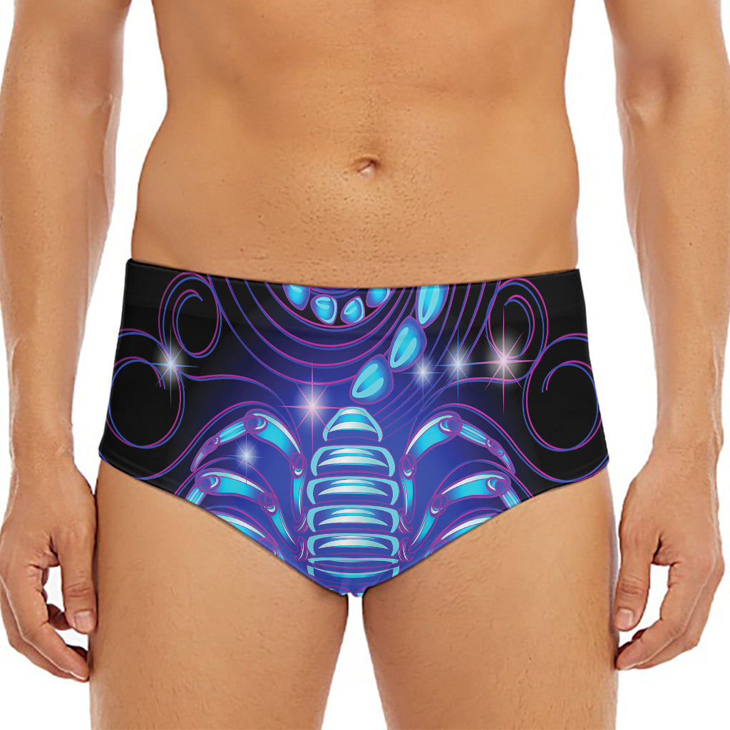 Dark Scorpio Zodiac Sign Print Men's Triangle Swim Briefs