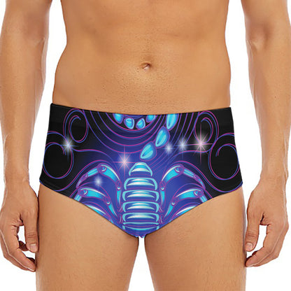 Dark Scorpio Zodiac Sign Print Men's Triangle Swim Briefs