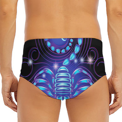 Dark Scorpio Zodiac Sign Print Men's Triangle Swim Briefs