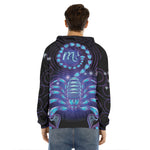 Dark Scorpio Zodiac Sign Print Men's Velvet Pullover Hoodie