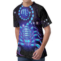 Dark Scorpio Zodiac Sign Print Men's Velvet T-Shirt