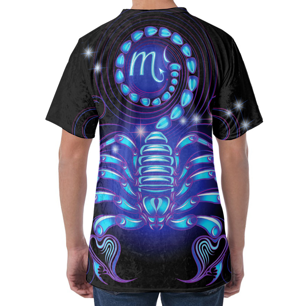 Dark Scorpio Zodiac Sign Print Men's Velvet T-Shirt
