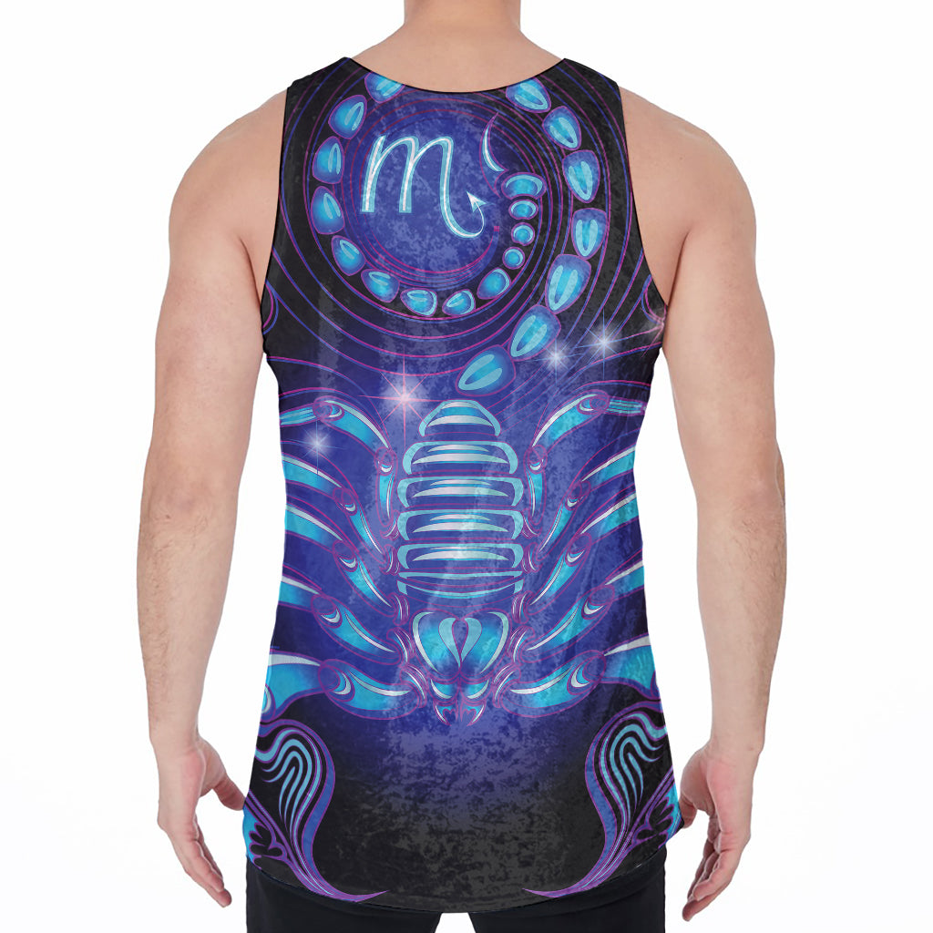 Dark Scorpio Zodiac Sign Print Men's Velvet Tank Top