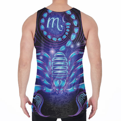 Dark Scorpio Zodiac Sign Print Men's Velvet Tank Top