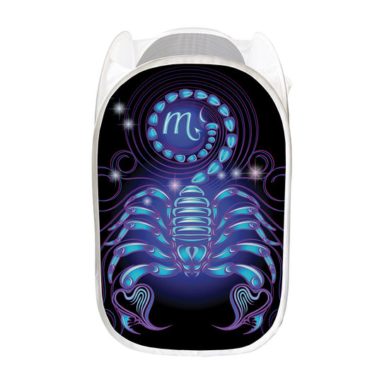 Dark Scorpio Zodiac Sign Print Mesh Laundry Hamper