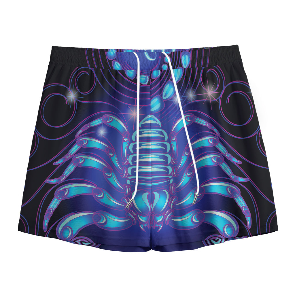 Dark Scorpio Zodiac Sign Print Mesh Shorts