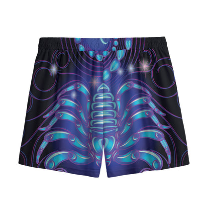 Dark Scorpio Zodiac Sign Print Mesh Shorts