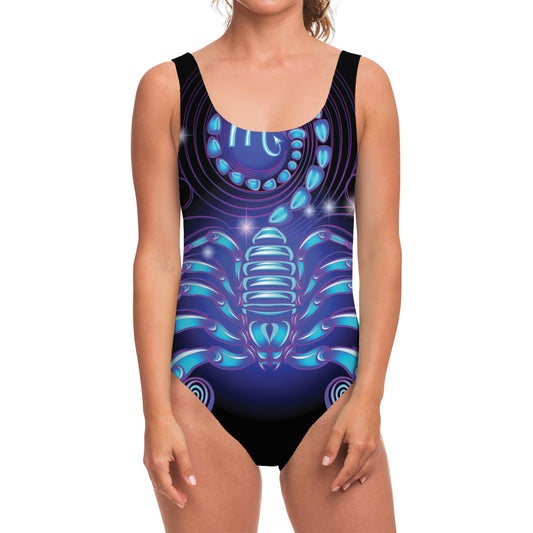 Dark Scorpio Zodiac Sign Print One Piece Swimsuit