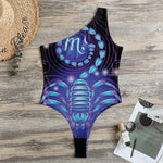 Dark Scorpio Zodiac Sign Print One Shoulder Bodysuit