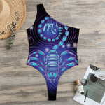 Dark Scorpio Zodiac Sign Print One Shoulder Bodysuit