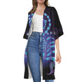 Dark Scorpio Zodiac Sign Print Open Front Beach Cover Up