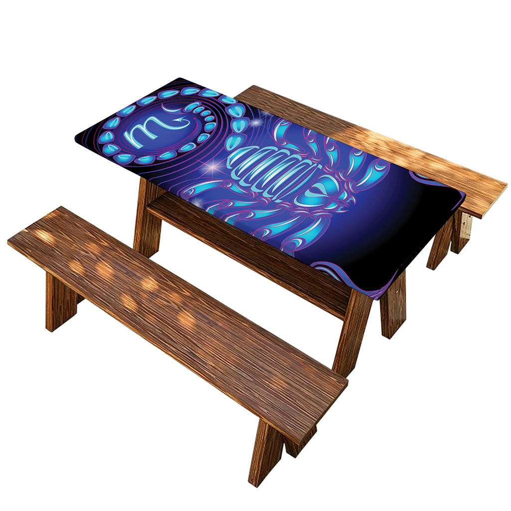 Dark Scorpio Zodiac Sign Print Picnic Table Cover