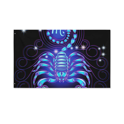 Dark Scorpio Zodiac Sign Print Polyester Flag