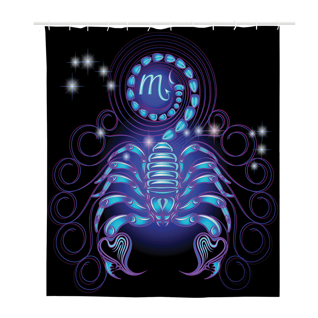 Dark Scorpio Zodiac Sign Print Polyester Shower Curtain