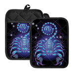Dark Scorpio Zodiac Sign Print Pot Holders With Pocket