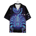 Dark Scorpio Zodiac Sign Print Rayon Hawaiian Shirt