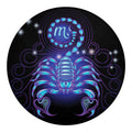 Dark Scorpio Zodiac Sign Print Round Blanket