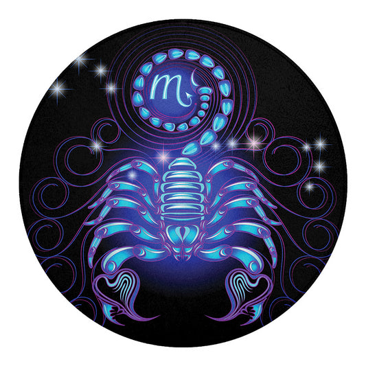 Dark Scorpio Zodiac Sign Print Round Blanket