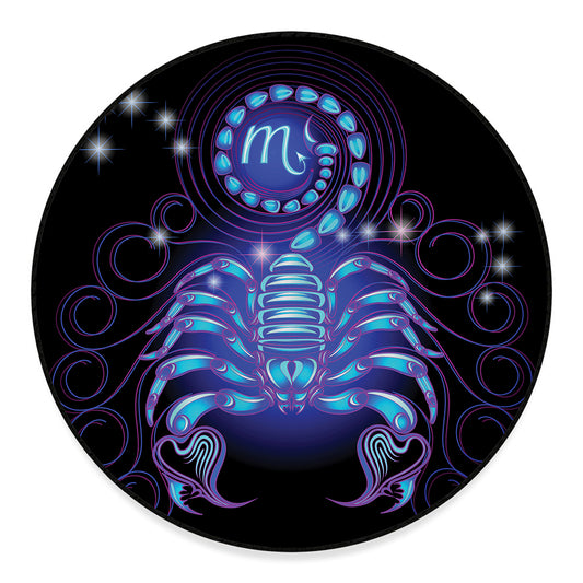 Dark Scorpio Zodiac Sign Print Round Floor Mat