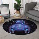 Dark Scorpio Zodiac Sign Print Round Rug