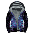 Dark Scorpio Zodiac Sign Print Sherpa Lined Zip Up Hoodie