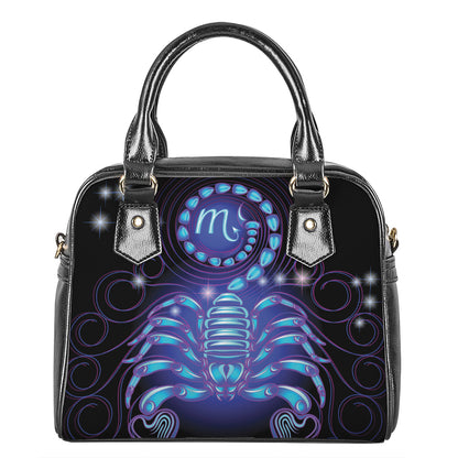 Dark Scorpio Zodiac Sign Print Shoulder Handbag