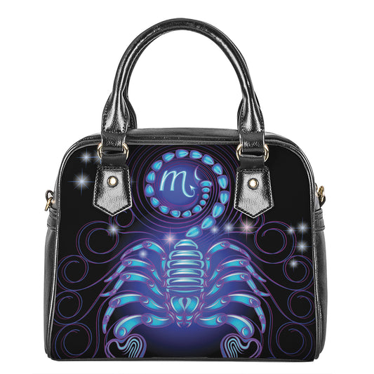 Dark Scorpio Zodiac Sign Print Shoulder Handbag