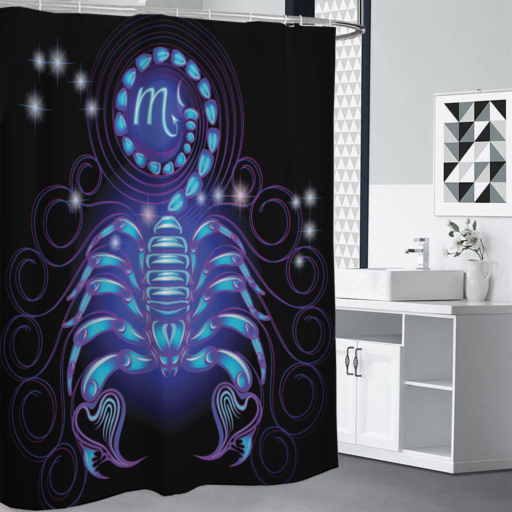 Dark Scorpio Zodiac Sign Print Shower Curtain