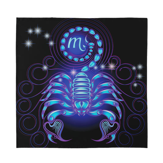 Dark Scorpio Zodiac Sign Print Silk Bandana