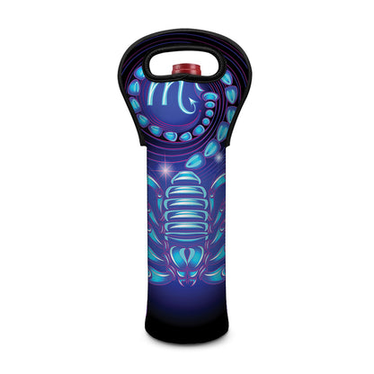 Dark Scorpio Zodiac Sign Print Single Neoprene Wine Tote