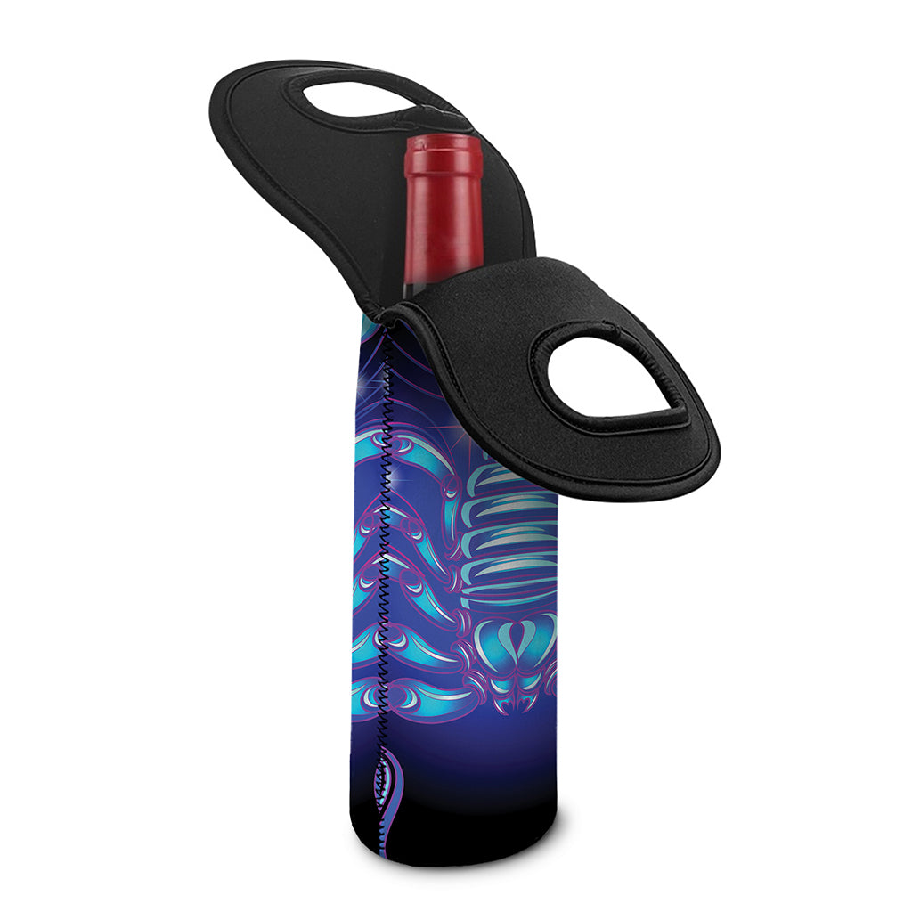 Dark Scorpio Zodiac Sign Print Single Neoprene Wine Tote