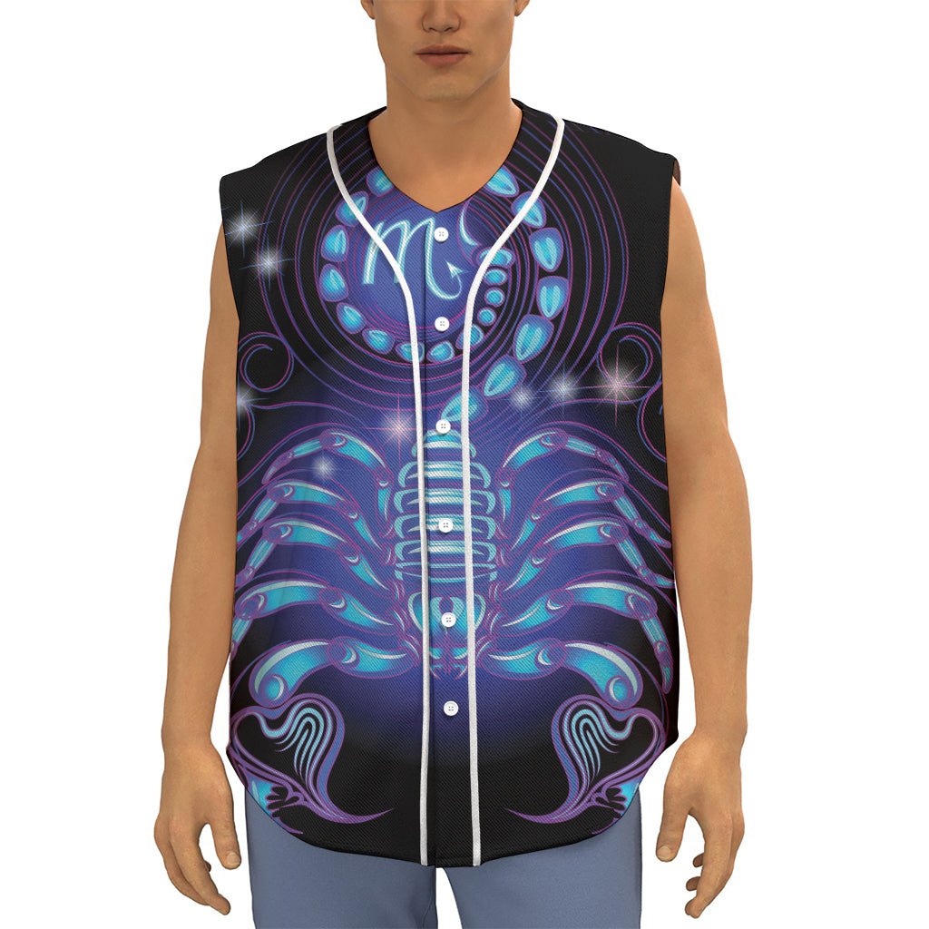 Dark Scorpio Zodiac Sign Print Sleeveless Baseball Jersey