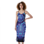 Dark Scorpio Zodiac Sign Print Slim Fit Midi Cami Dress
