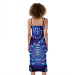 Dark Scorpio Zodiac Sign Print Slim Fit Midi Cami Dress
