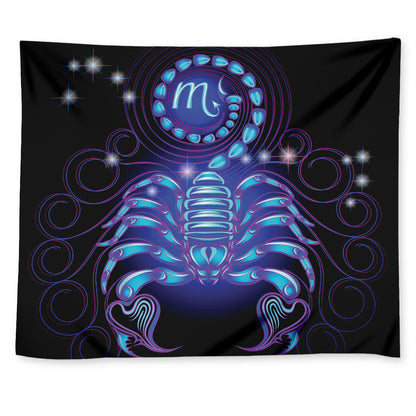 Dark Scorpio Zodiac Sign Print Tapestry