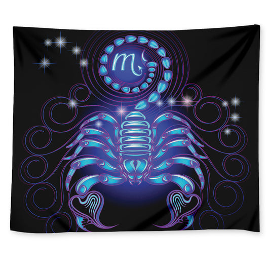 Dark Scorpio Zodiac Sign Print Tapestry