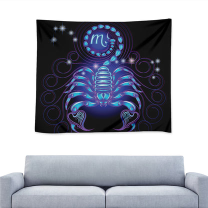 Dark Scorpio Zodiac Sign Print Tapestry
