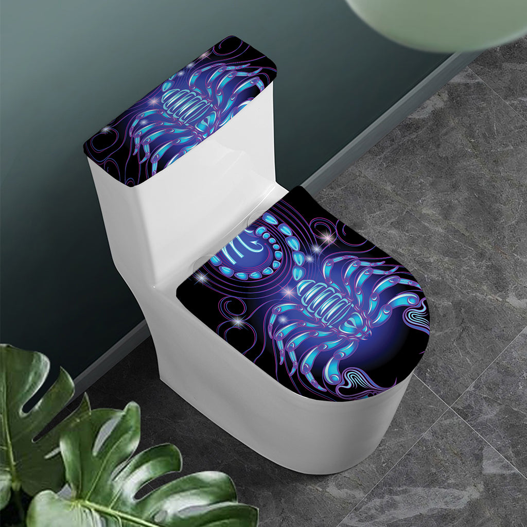 Dark Scorpio Zodiac Sign Print Toilet Lid And Tank Cover Set