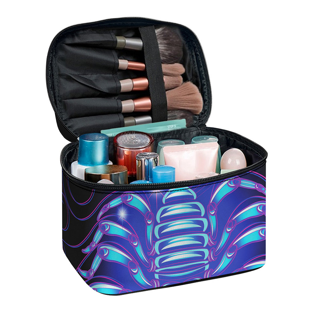 Dark Scorpio Zodiac Sign Print Travel Makeup Bag