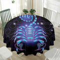 Dark Scorpio Zodiac Sign Print Waterproof Round Tablecloth