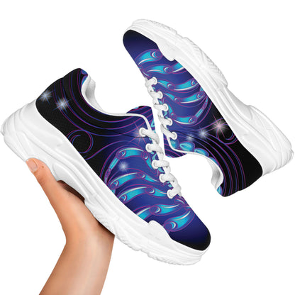 Dark Scorpio Zodiac Sign Print White Chunky Shoes