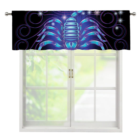 Dark Scorpio Zodiac Sign Print Window Valance