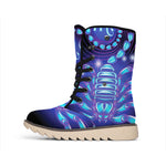 Dark Scorpio Zodiac Sign Print Winter Boots