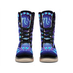Dark Scorpio Zodiac Sign Print Winter Boots