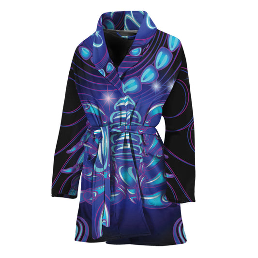 Dark Scorpio Zodiac Sign Print Women's Bathrobe