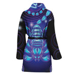 Dark Scorpio Zodiac Sign Print Women's Bathrobe
