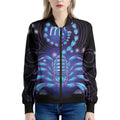 Dark Scorpio Zodiac Sign Print Women's Bomber Jacket