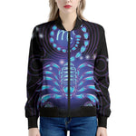 Dark Scorpio Zodiac Sign Print Women's Bomber Jacket